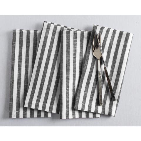 Linen Dinner Napkins - Amalfi Stripe, 20" x 20" Inch