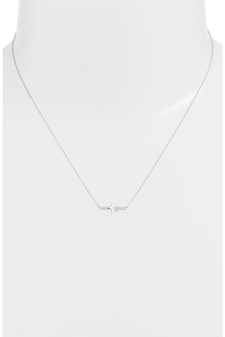Designs Livi Gold Star Bar Diamond Necklace, Alternate, color, WHITE GOLD/ DIAMOND