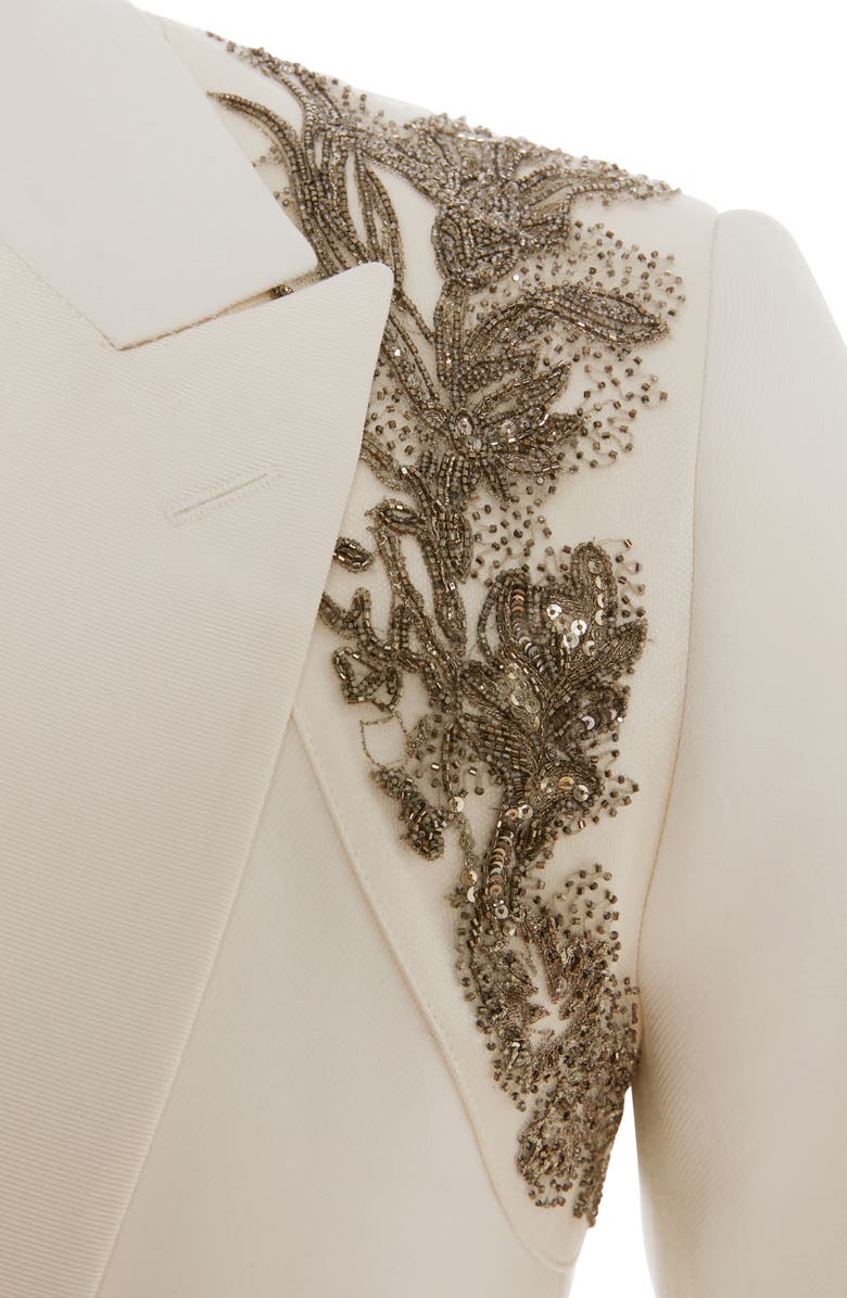 McQueen Alexander McQueen Beaded Harness Wool Tuxedo Jacket, Alternate, color,