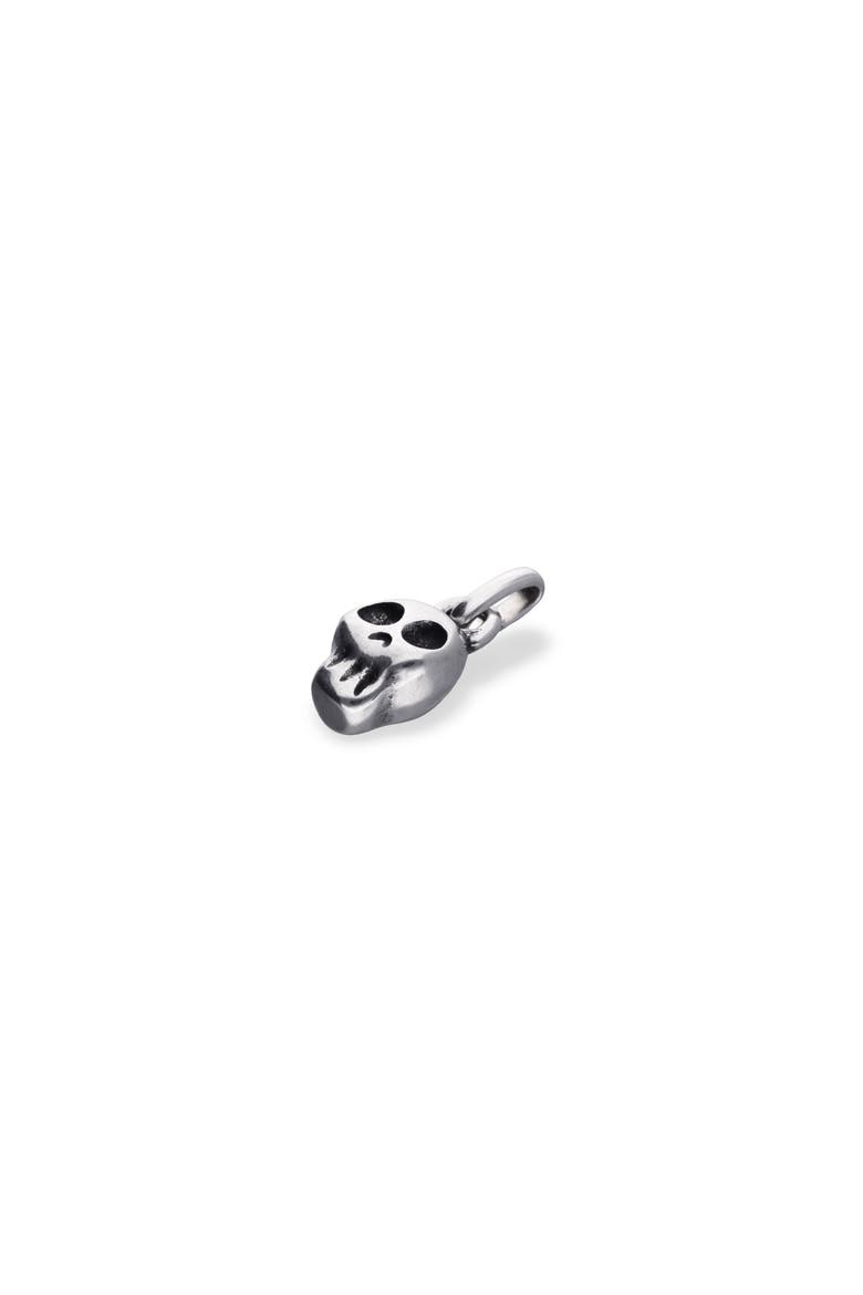 Silver Charm in the Shape of a Skull, Alternate, color, Silver