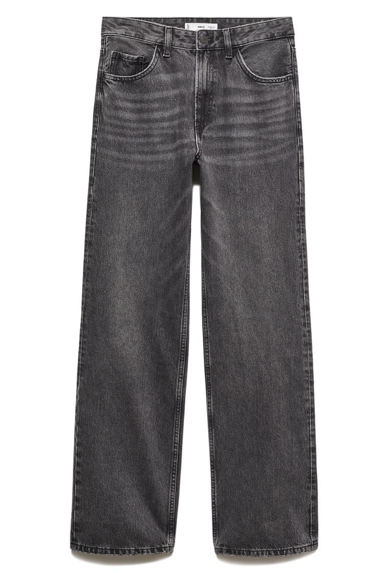 Mid Rise Straight Leg Jeans, Alternate, color, BLACK DENIM