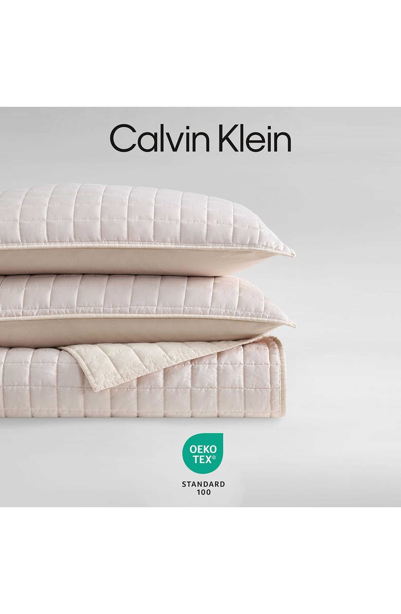 Calvin Klein Signature Quilted Comforter & Shams Set, Alternate, color, Light Pink