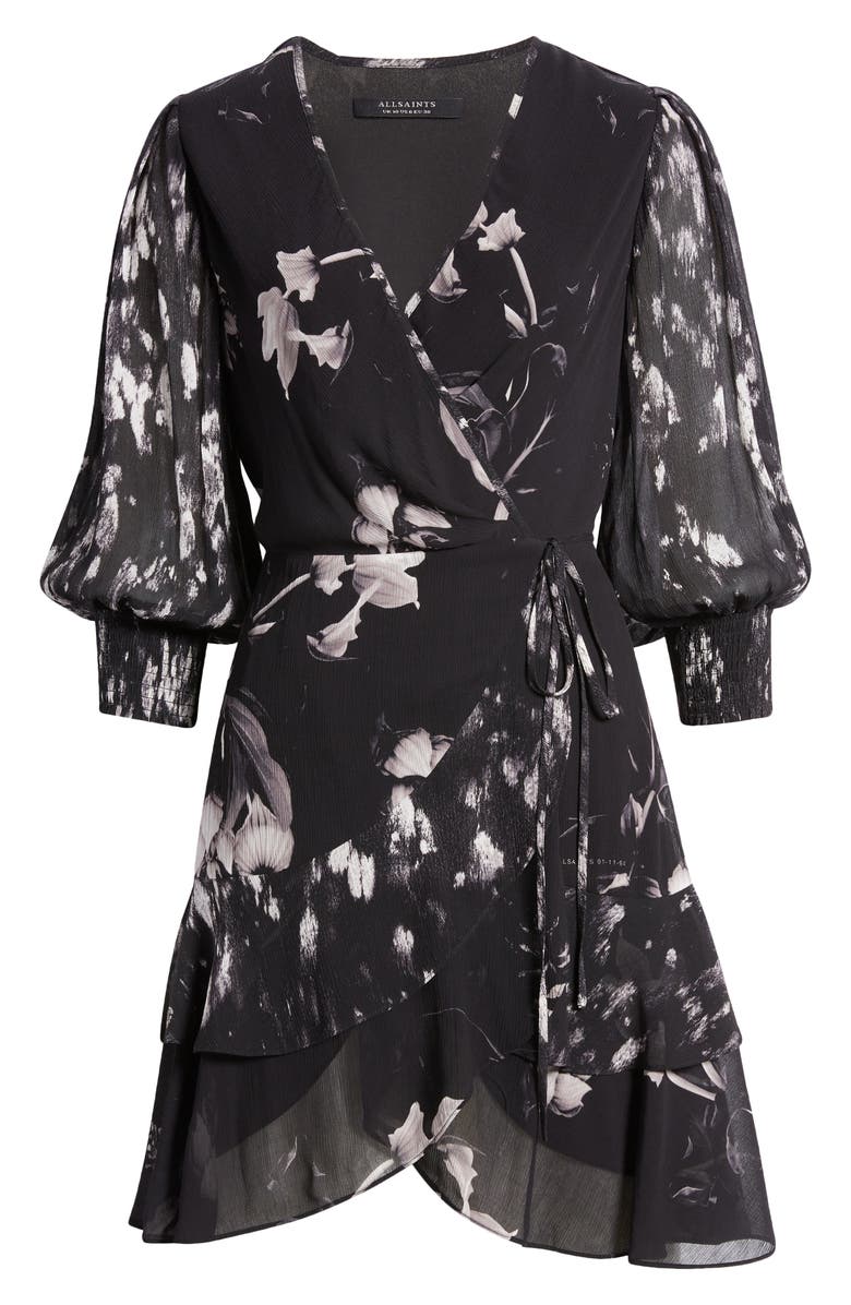AllSaints Ari Pauline Floral Print Faux Wrap Dress, Alternate, color,