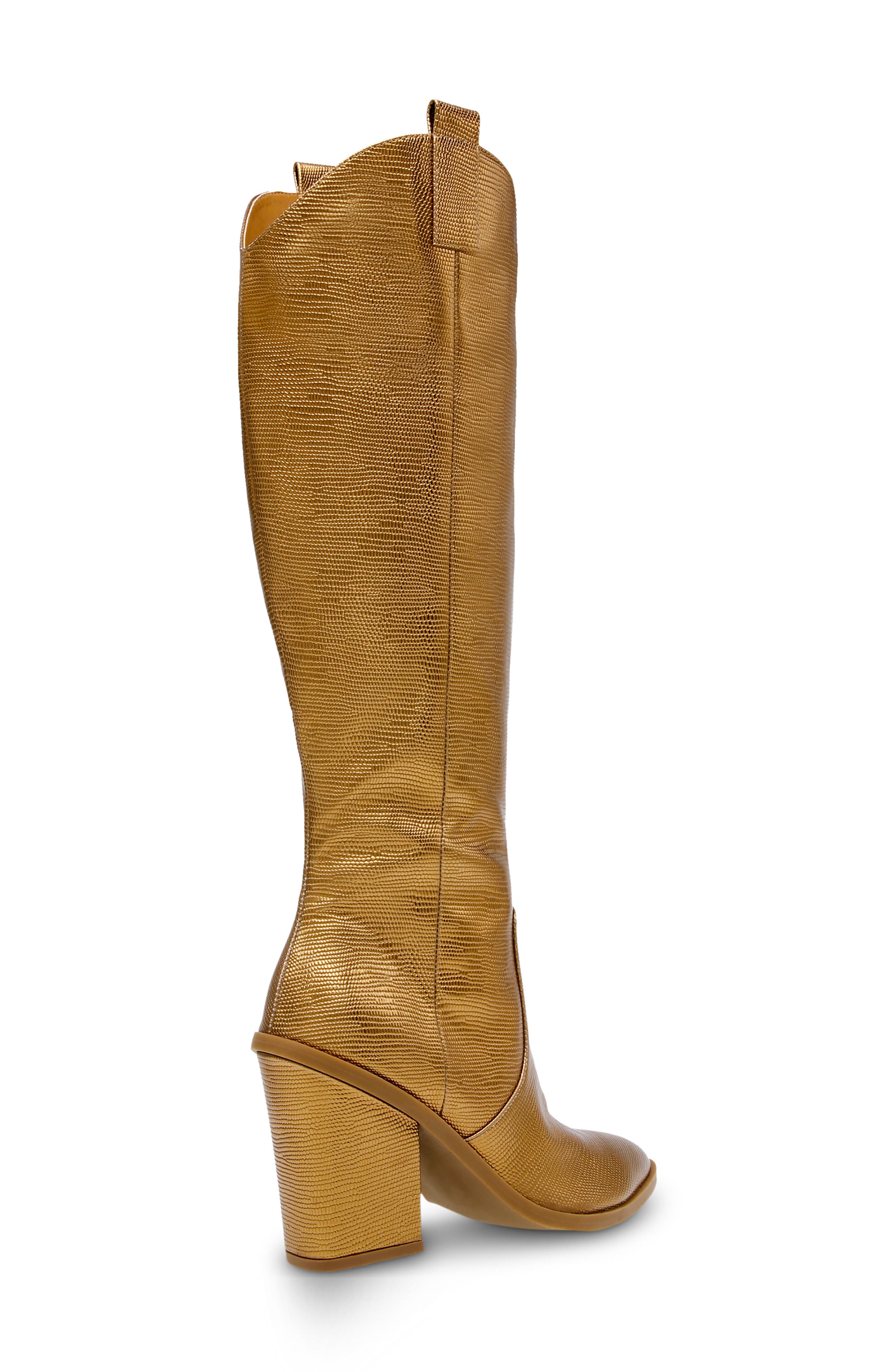 Nykko Snake Embossed Tall Boot, Alternate, color, CARAMEL