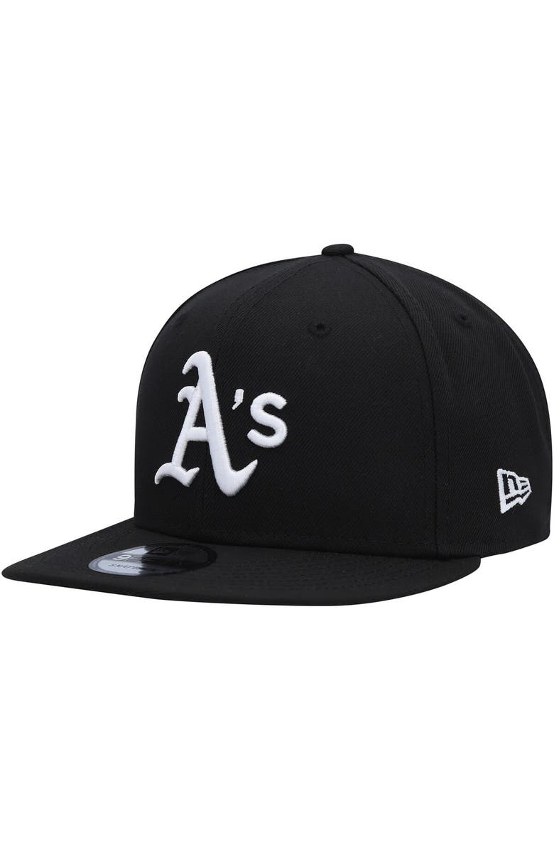 New Era Men's New Era Black Oakland Athletics Team 9FIFTY Snapback Hat, Main, color, 