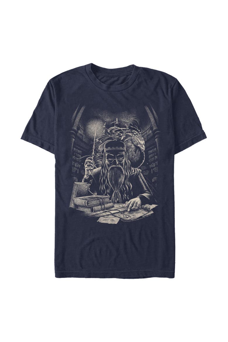 Men's Harry Potter Dumbledore Sketch  Graphic T-Shirt, Alternate, color, Navy Blue