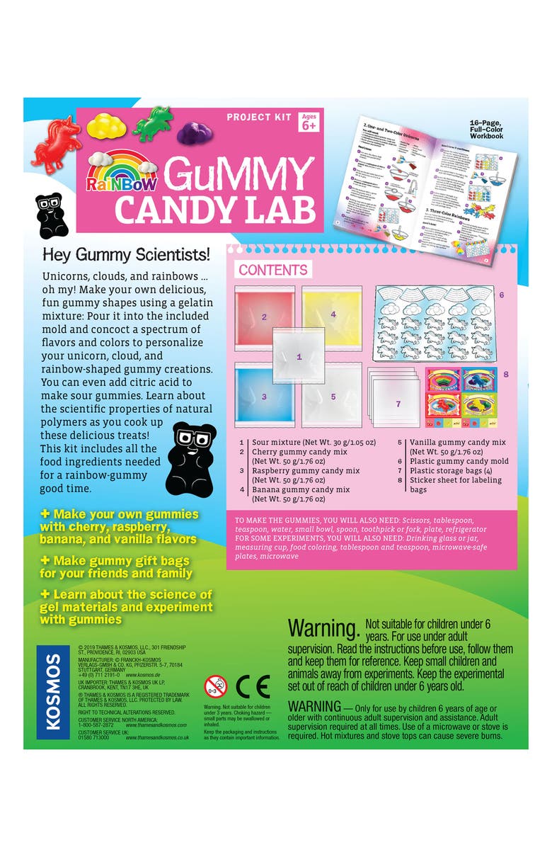 Thames & Kosmos Rainbow Gummy Candy Lab Unicorns, Clouds & Rainbows! Science Kit, Alternate, color, No Color Family