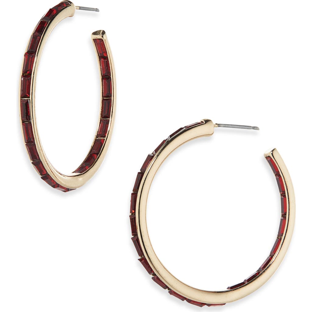 Nordstrom Rack 30mm Inside Out Baguette Hoop Earrings In Gold