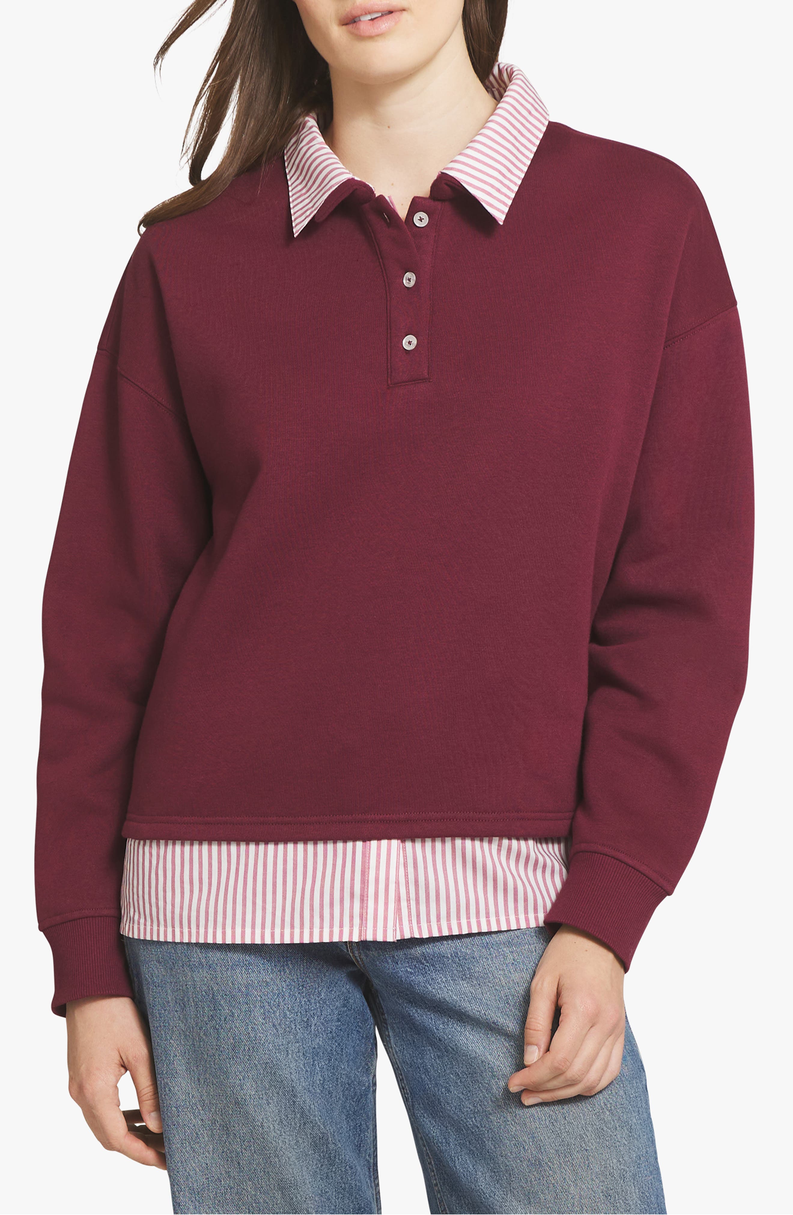 Two-Fer Henley Sweatshirt