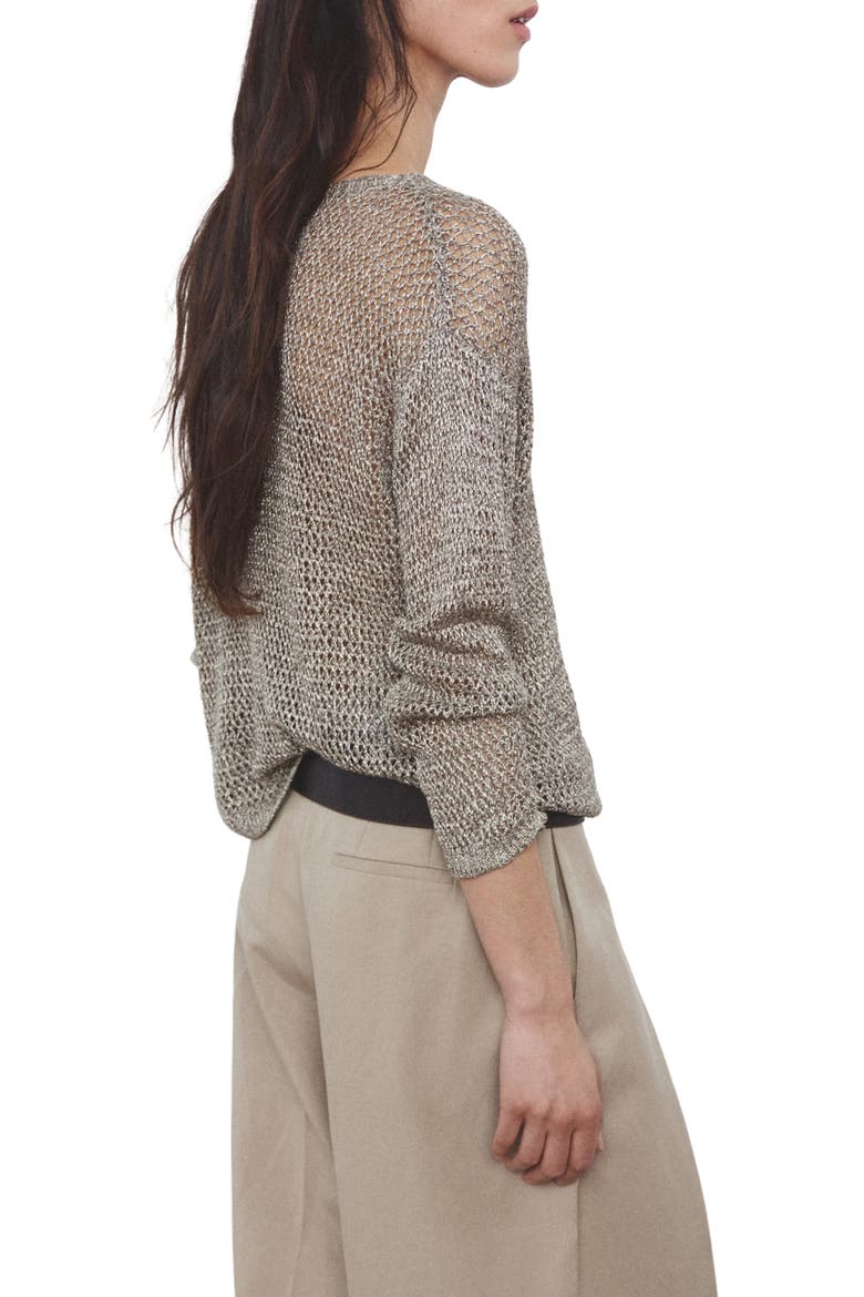 Luli Jersey Open Stitch Sweater, Alternate, color, KHAKI GREEN
