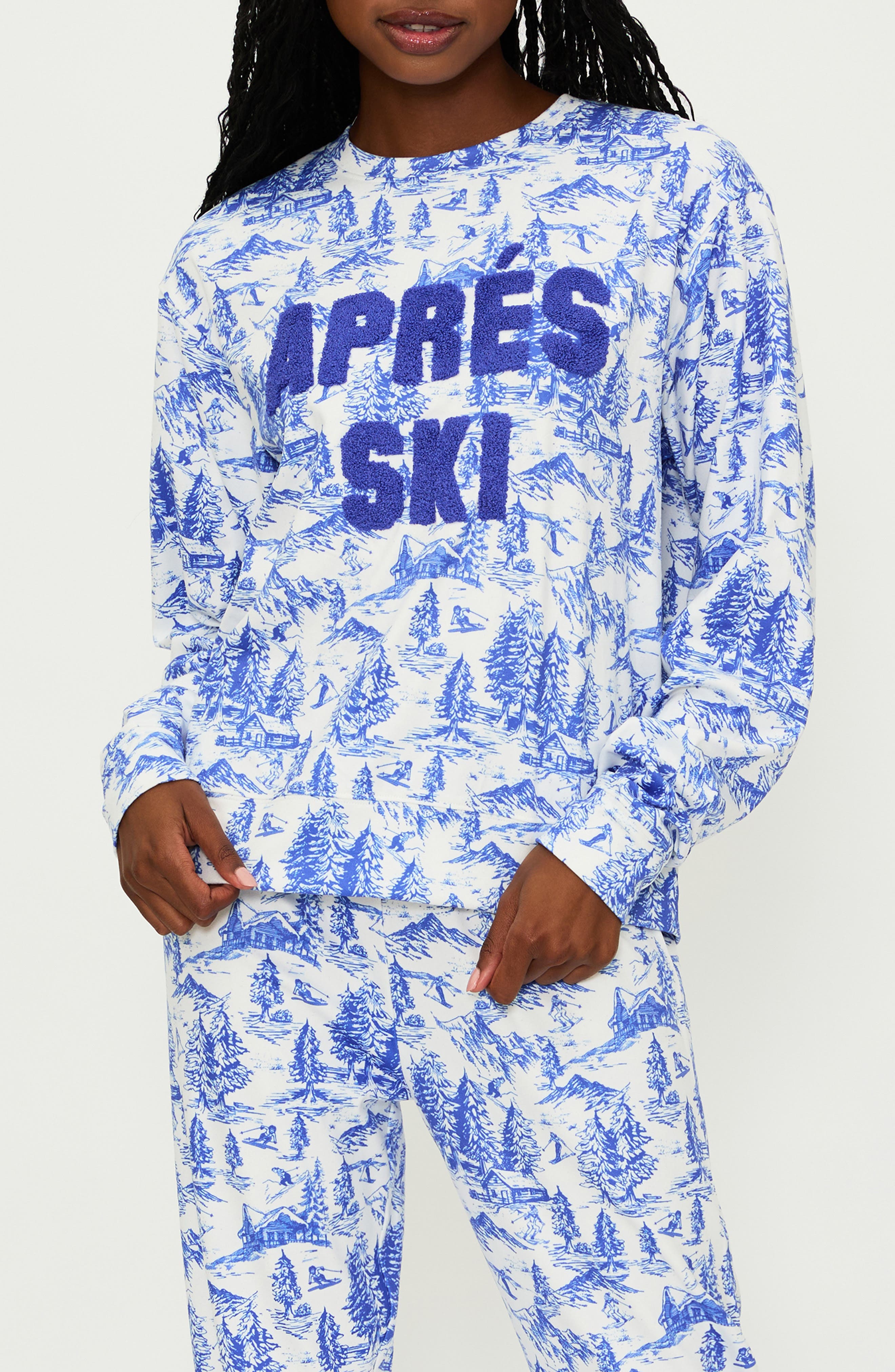 Beach Riot Cassia Après Ski Print Graphic Sweatshirt<br> in Alps Toile 