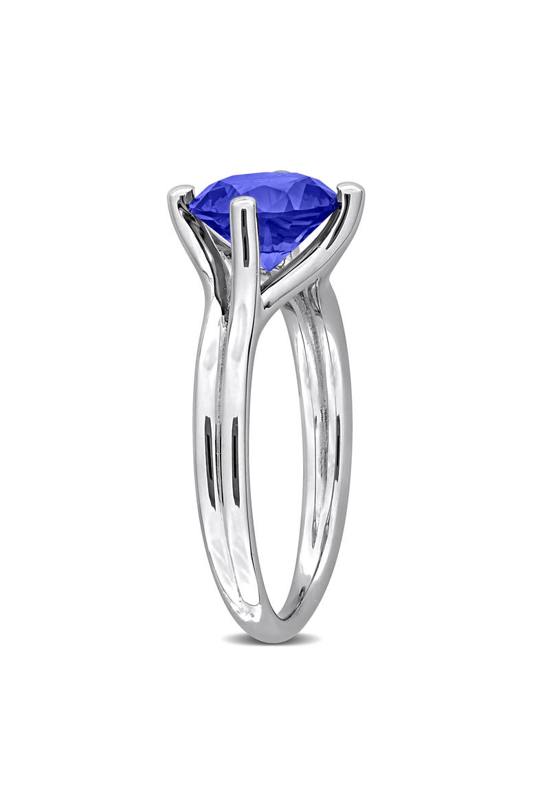 Created Blue Sapphire Solitare Ring, Alternate, color, BLUE