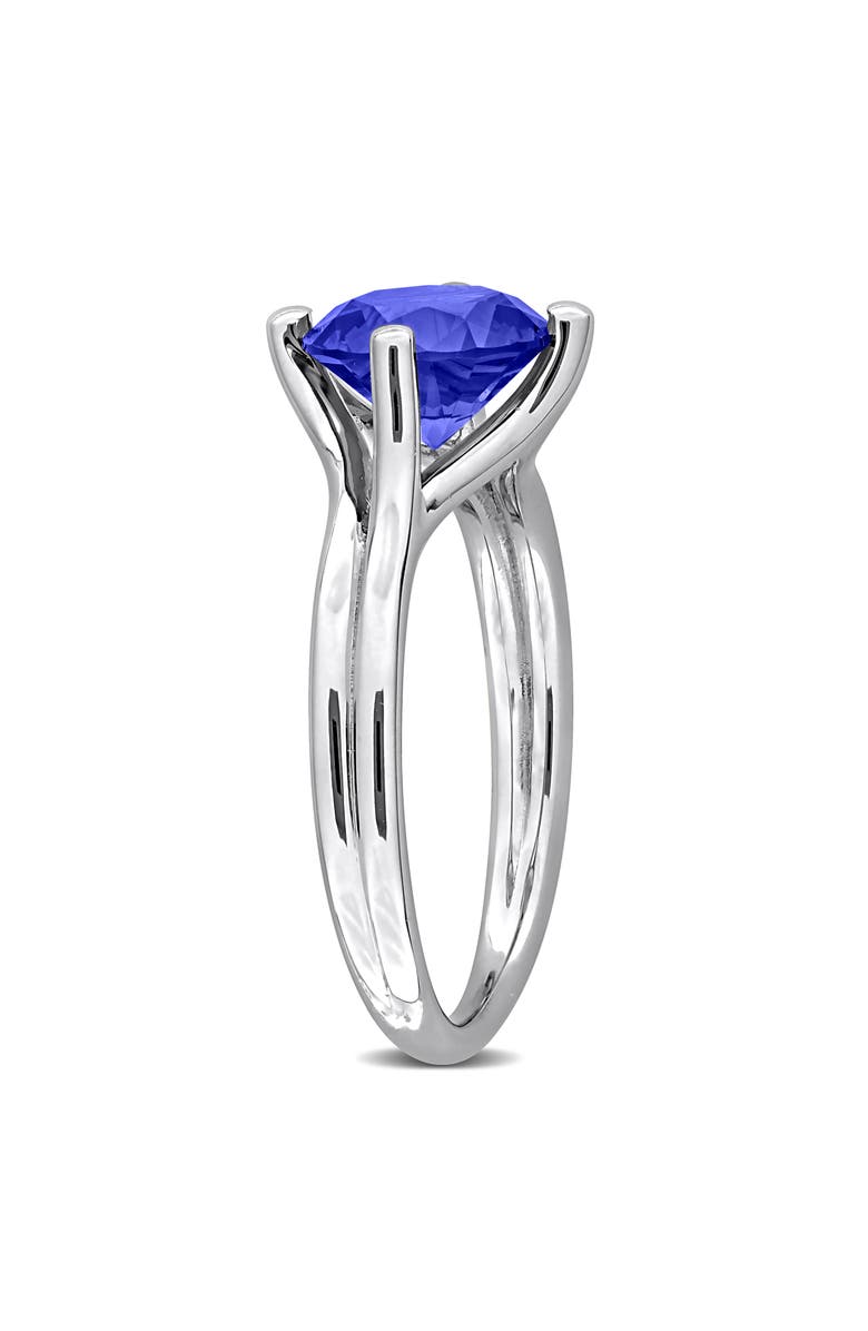 DELMAR Created Blue Sapphire Solitare Ring, Alternate, color, Blue