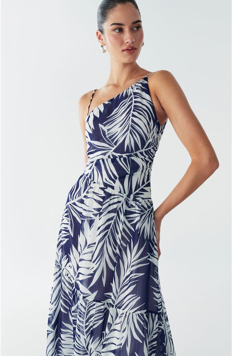 BWLDR Vincent Maxi Dress, Alternate, color, Navy Palms