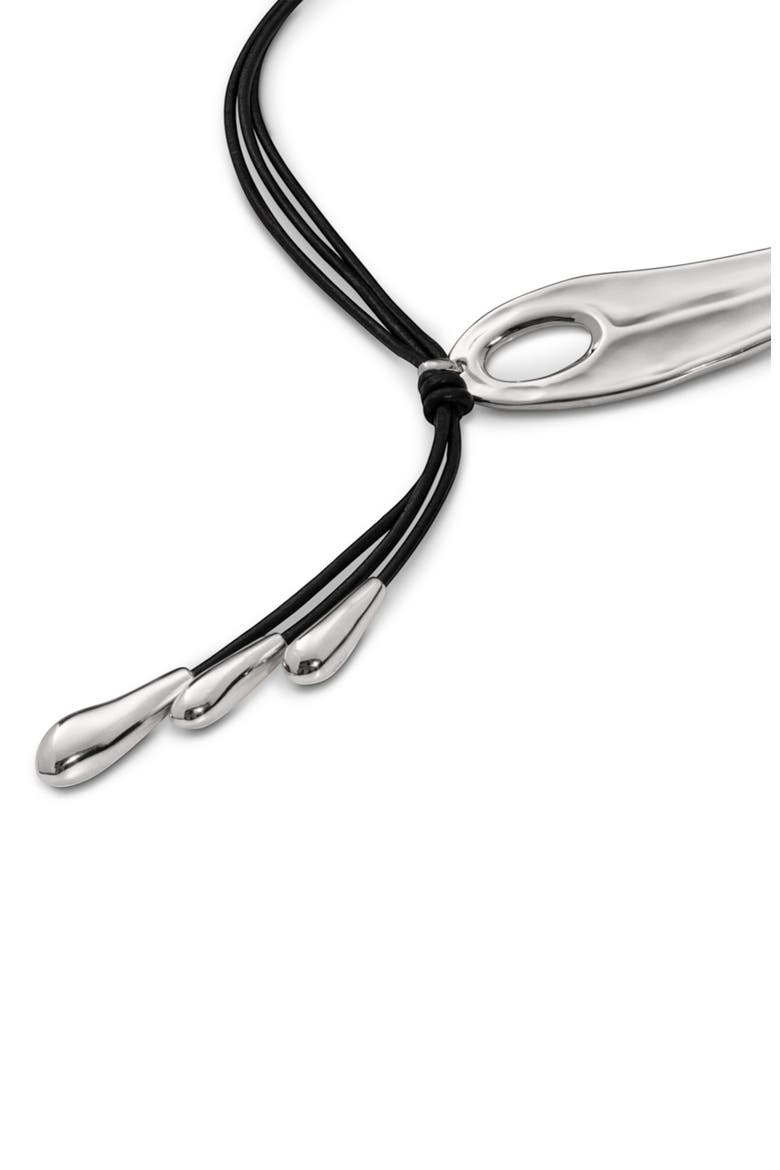 Fringed Leather Whip Necklace, Alternate, color, Silver