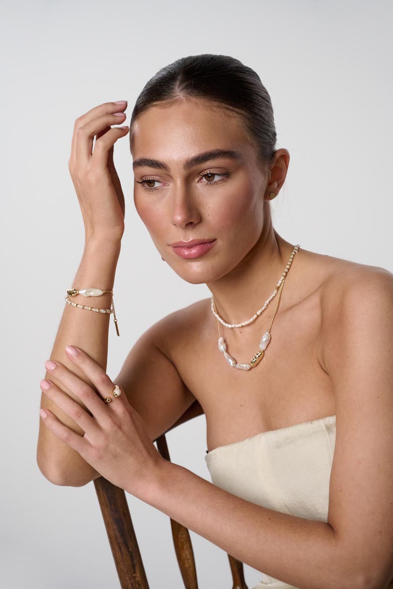 Lustre Necklace, Alternate, color, Gold