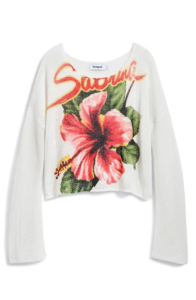 Desigual Fine Knit Sweater, Alternate, color, Light Beige