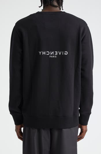 スウェット・トレーナー GIVENCHY BLACK CREW NECK COTTON SWEATSHIRT Givenchy Reverse Logo Cotton Crewneck Sweatshirt | Nordstrom
