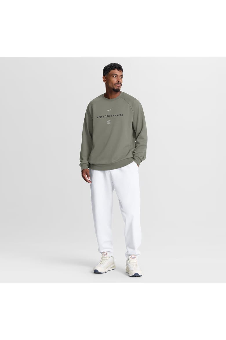 Men's Nike Olive New York Yankees Statement Primary Raglan Dri-FIT Sweatshirt, Alternate, color, Olive