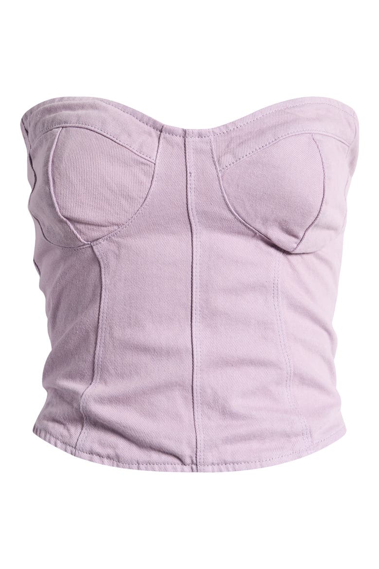 Denim Corset Top, Alternate, color, FOGGY LAVENDER