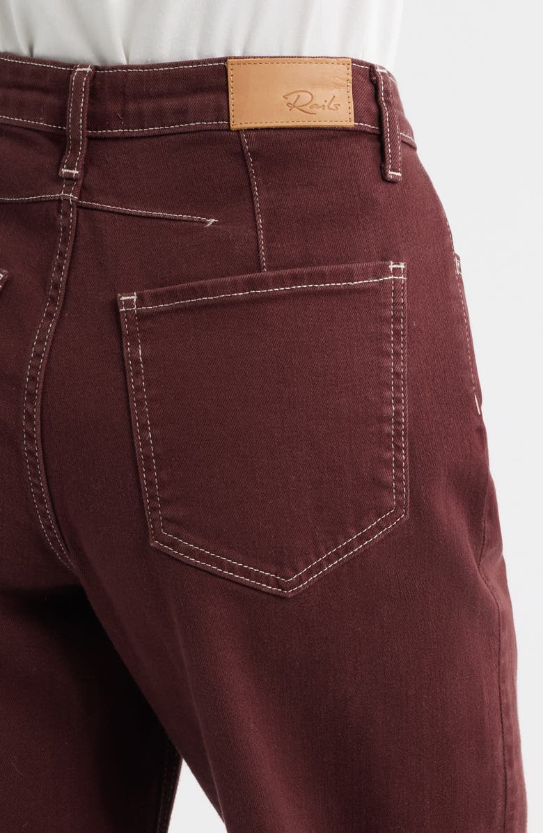 Rails Samo High Waist Barrel Leg Jeans, Alternate, color, Chocolate Contrast Stitch