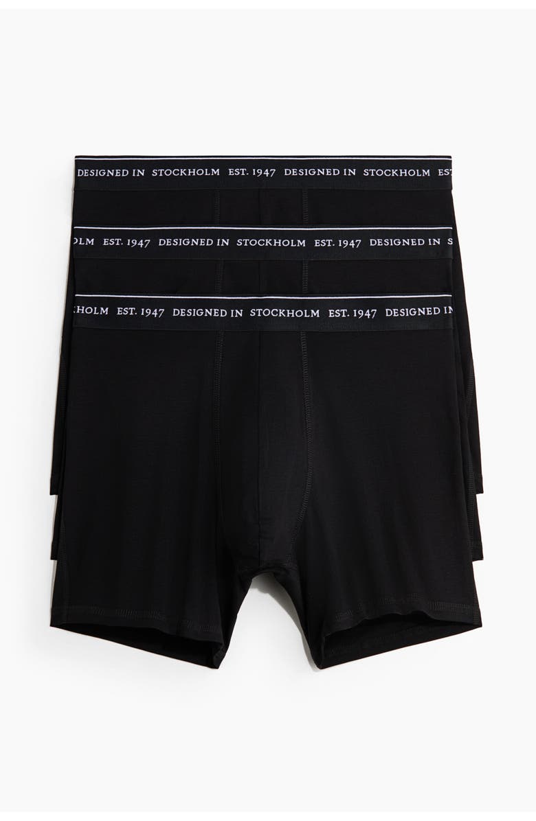 H&M 3-pack Coolmax<sup>®</sup> Mid Trunks, Alternate, color, Black