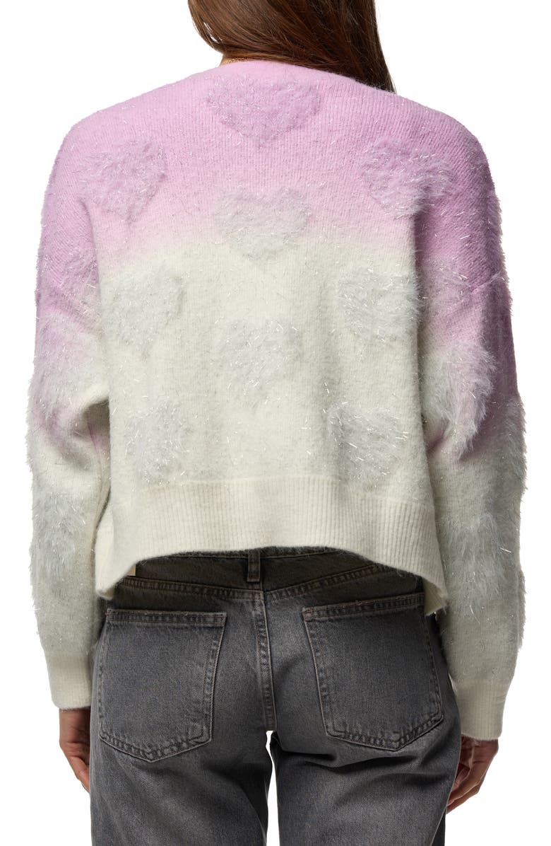SAACHI Heart Eyelash Cardigan, Alternate, color, Pastel Purple