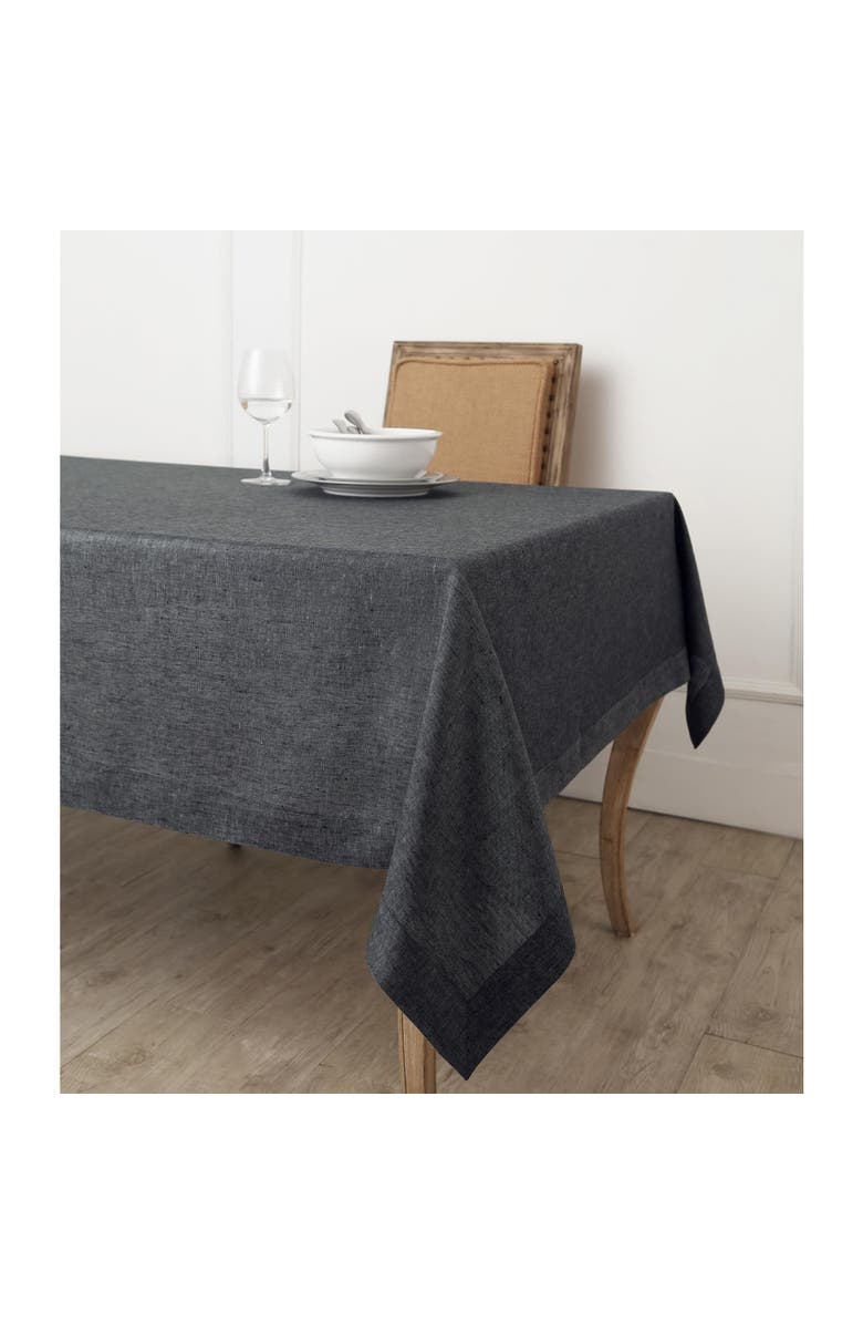 Solino Home Linen Tablecloth - Athena, Main, color, Charcoal Grey