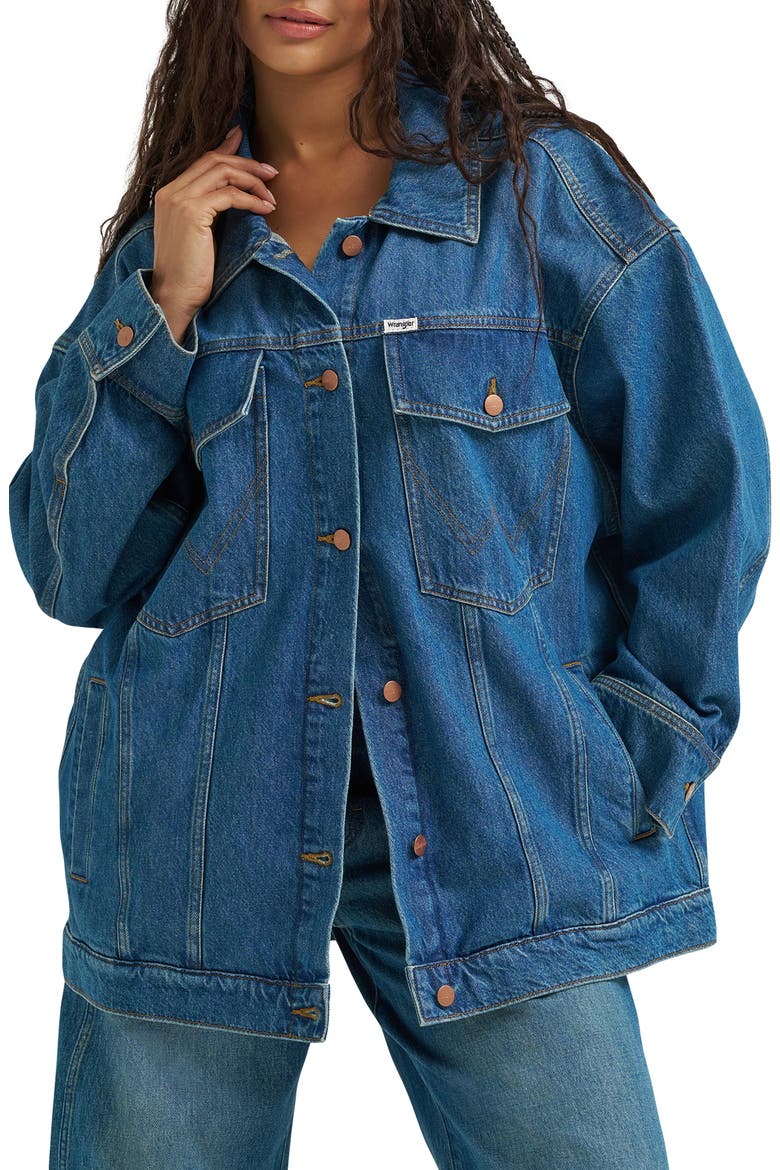 Mega Denim Trucker Jacket, Alternate, color, ACE
