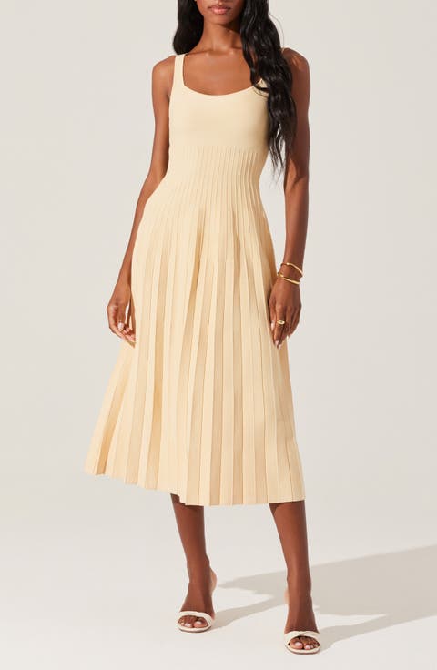 Aylin Pleated Sweater Midi Dress