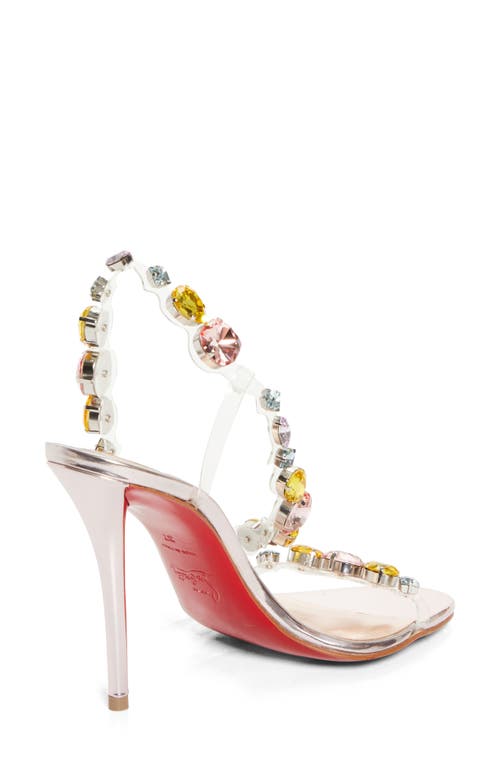Christian Louboutin Rosa Z Crystal Embellished Transparent Slingback Sandal In Multi