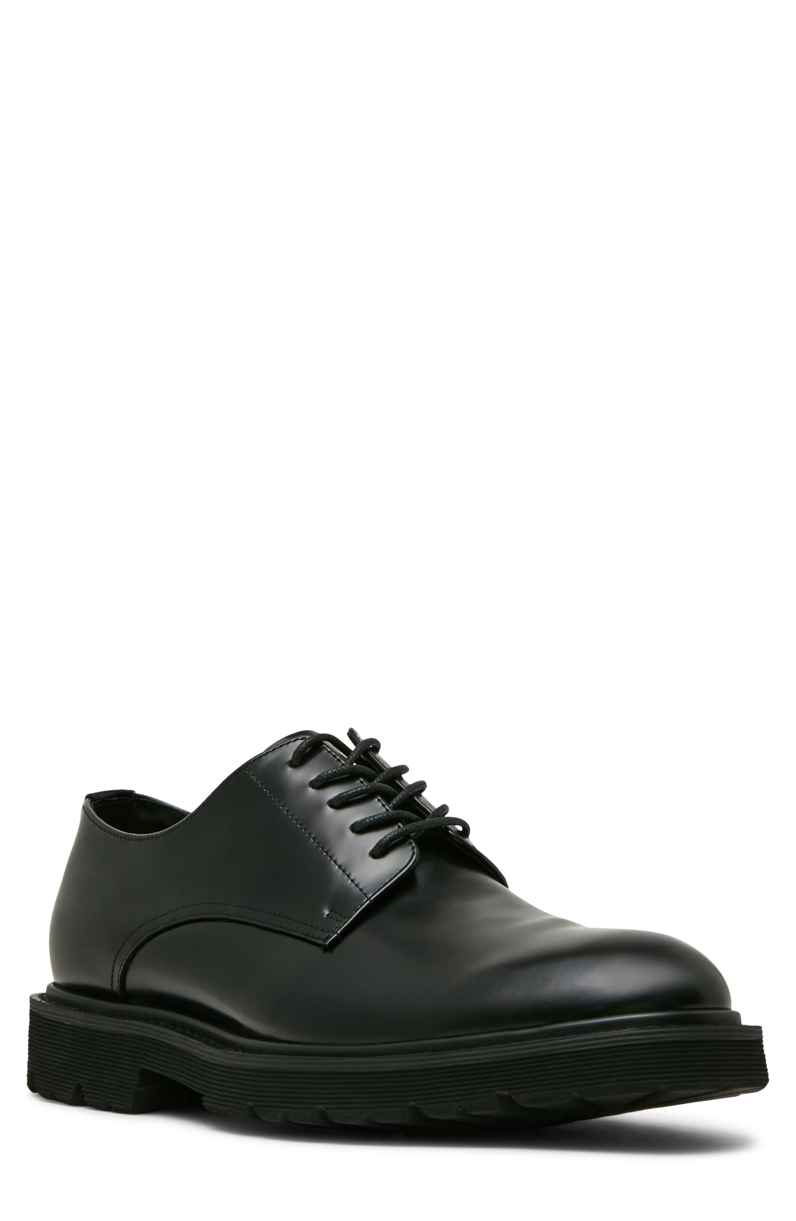 Ronan Leather Plain Toe Derby, Main, color, BLACK BOX