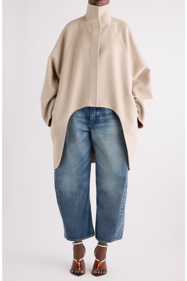 Asymmetric Double Face Cashmere Coat, Alternate, color, BEIGE
