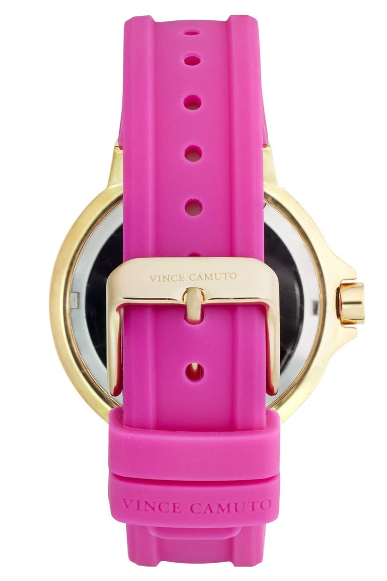 Silicone Strap Watch, 38mm, Alternate, color, PINK/ GOLD