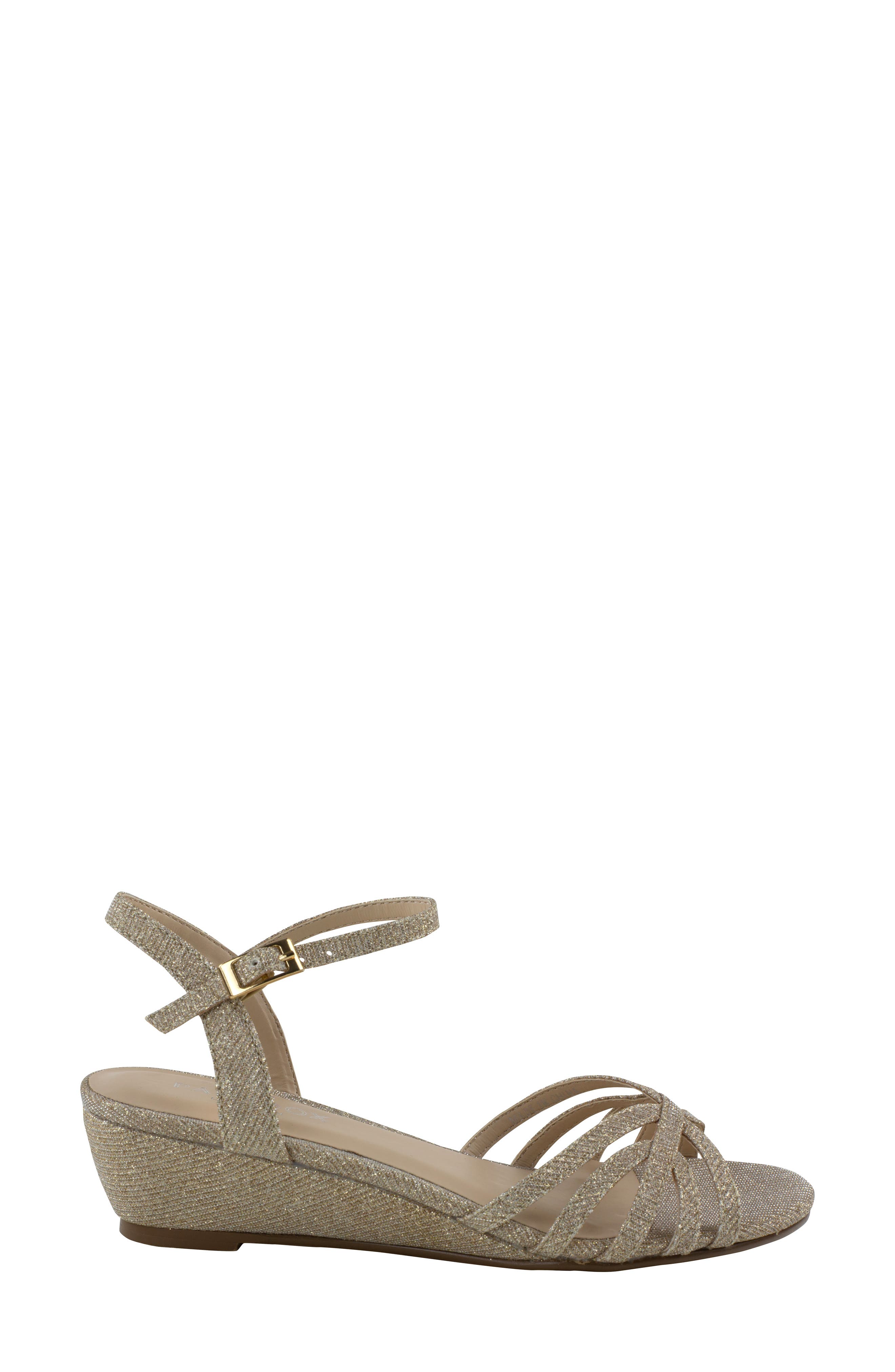 Winslow Glitter Wedge Sandal, Alternate, color, CHAMPAGNE
