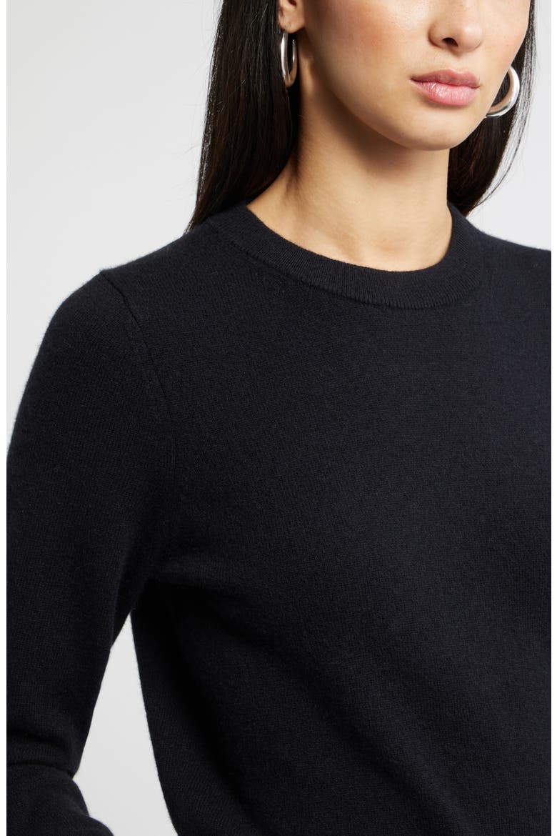 Crewneck Cashmere Sweater, Alternate, color, BLACK ROCK