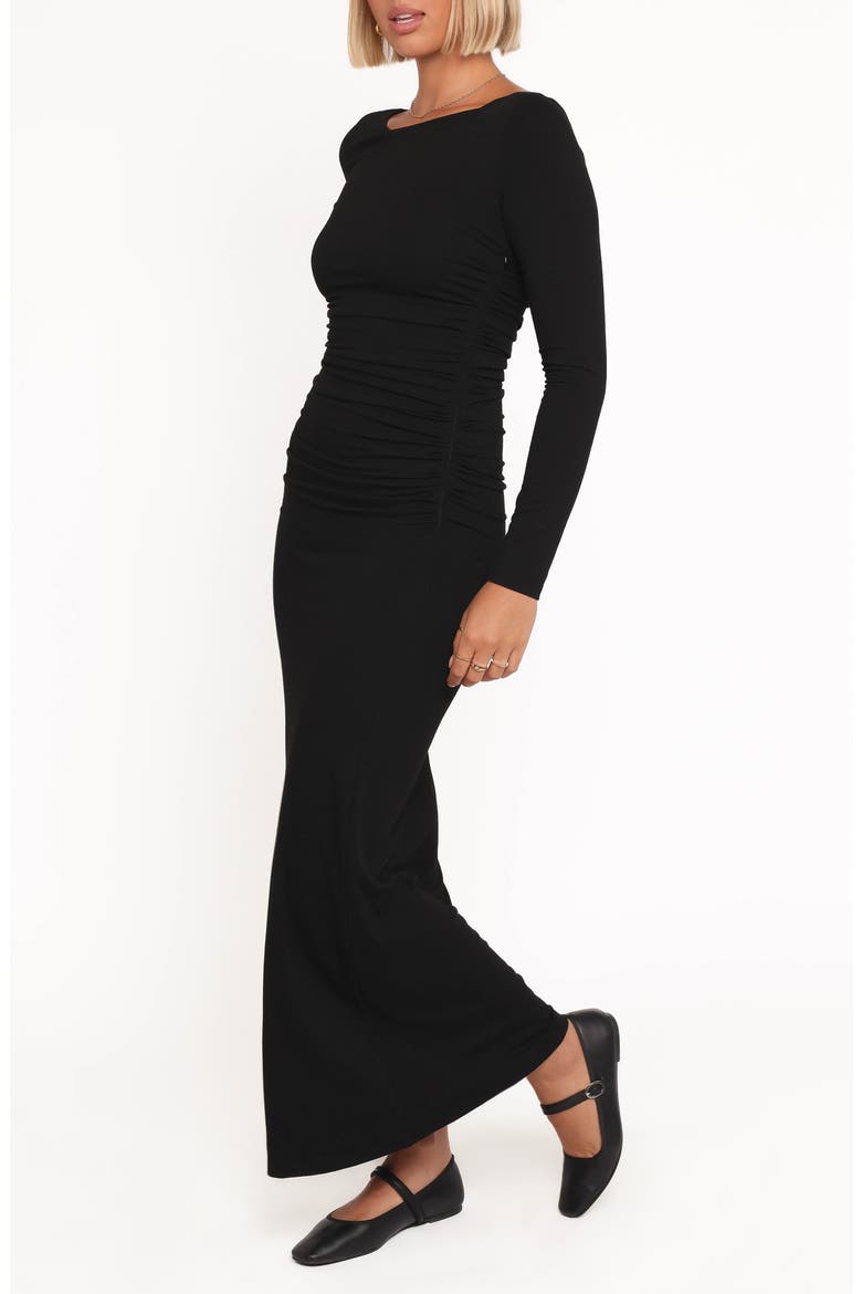 Warren Long Sleeve Maxi Dress, Alternate, color, BLACK