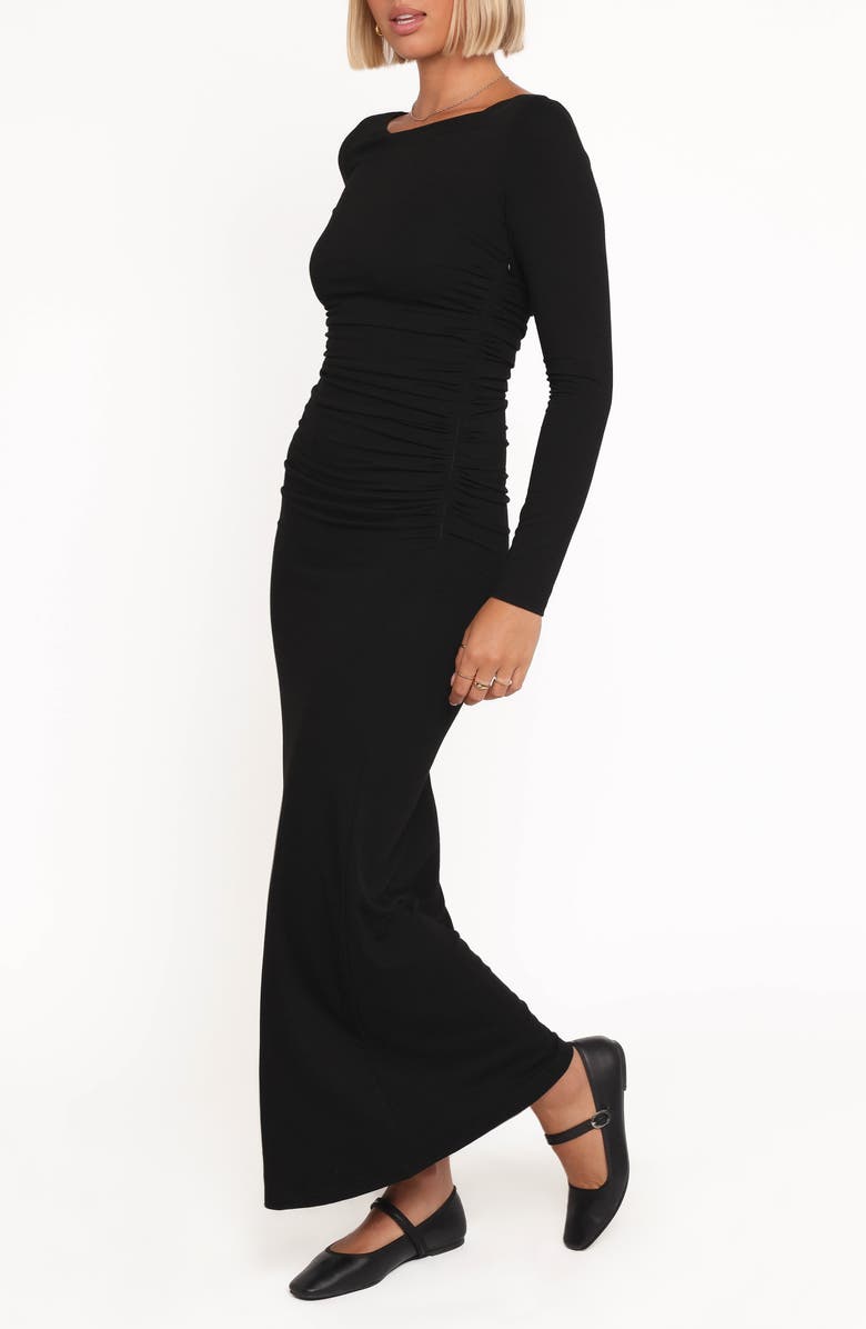 Petal & Pup Warren Long Sleeve Maxi Dress, Alternate, color, Black