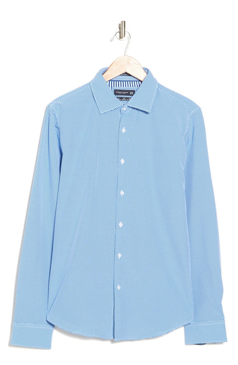 DENIM AND FLOWER Geo Print Stretch Button-Up Shirt, Alternate, color, 