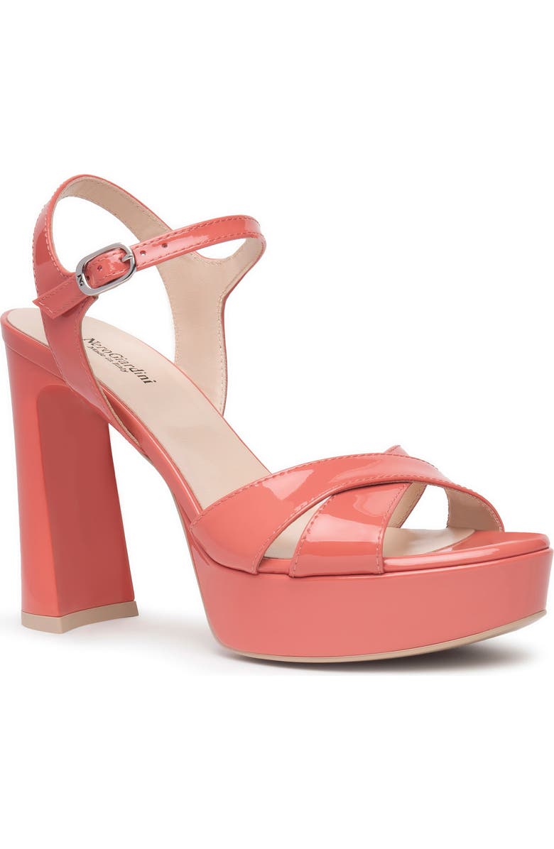 NeroGiardini Ankle Strap Platform Sandal, Main, color, Poppy