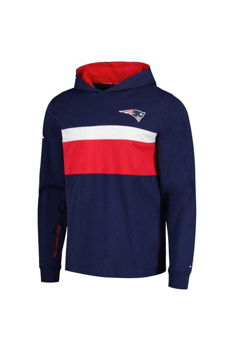 Men's Tommy Hilfiger  Navy New England Patriots Morgan Long Sleeve Hoodie T-Shirt, Alternate, color, Navy