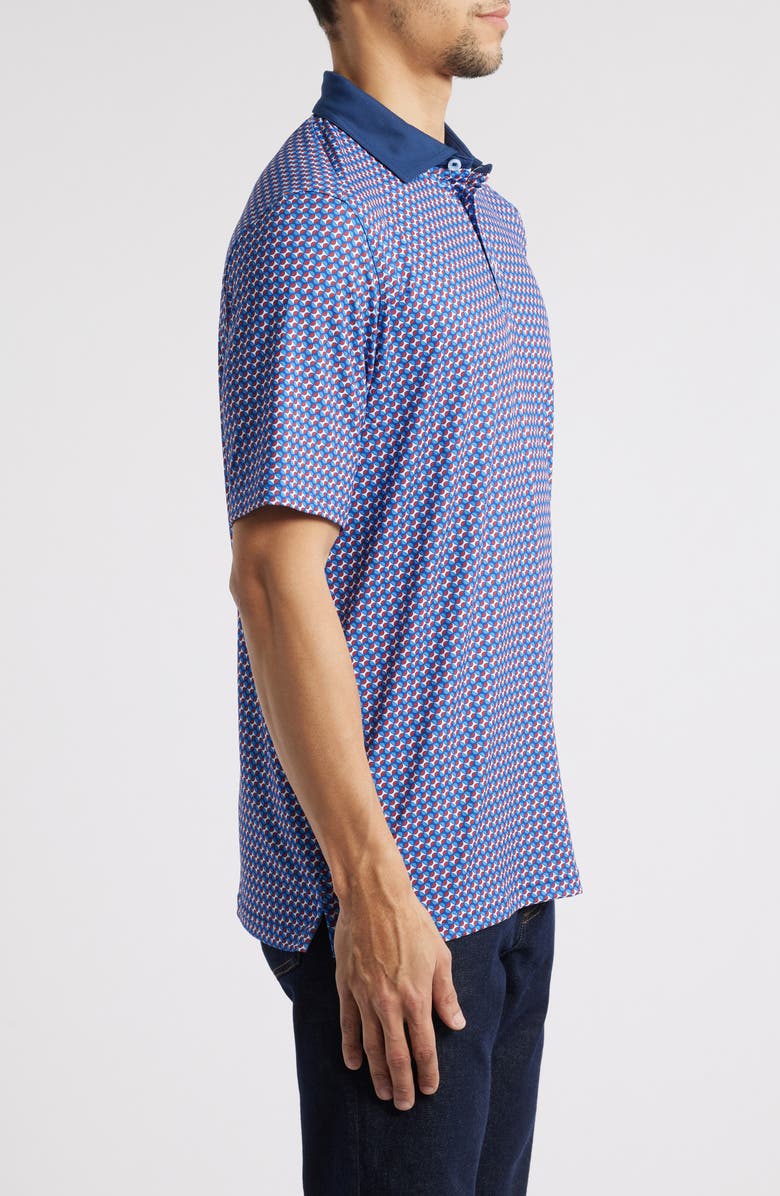 Johnston & Murphy Vintage Slub Modal Blend Polo, Alternate, color, Navy/ Red