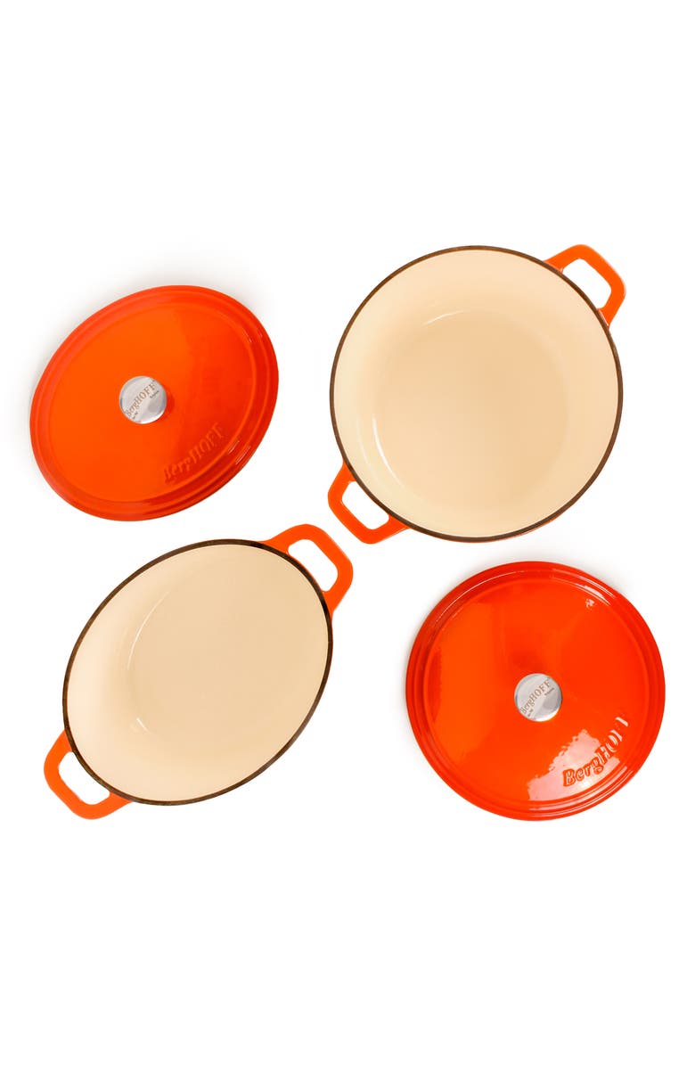 BergHOFF Neo 4-Piece Cast Iron Cookware, Alternate, color, Orange