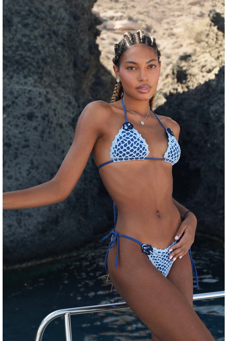 Missy Side Tie Crochet Bikini Bottoms, Alternate, color, LIGHT BLUE