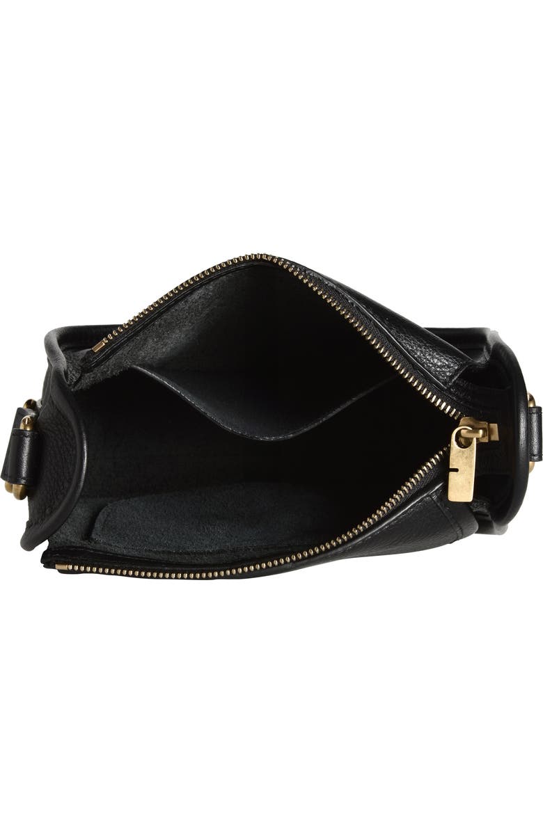 Burberry Mini B Clip Leather Crossbody Bag, Alternate, color, Black