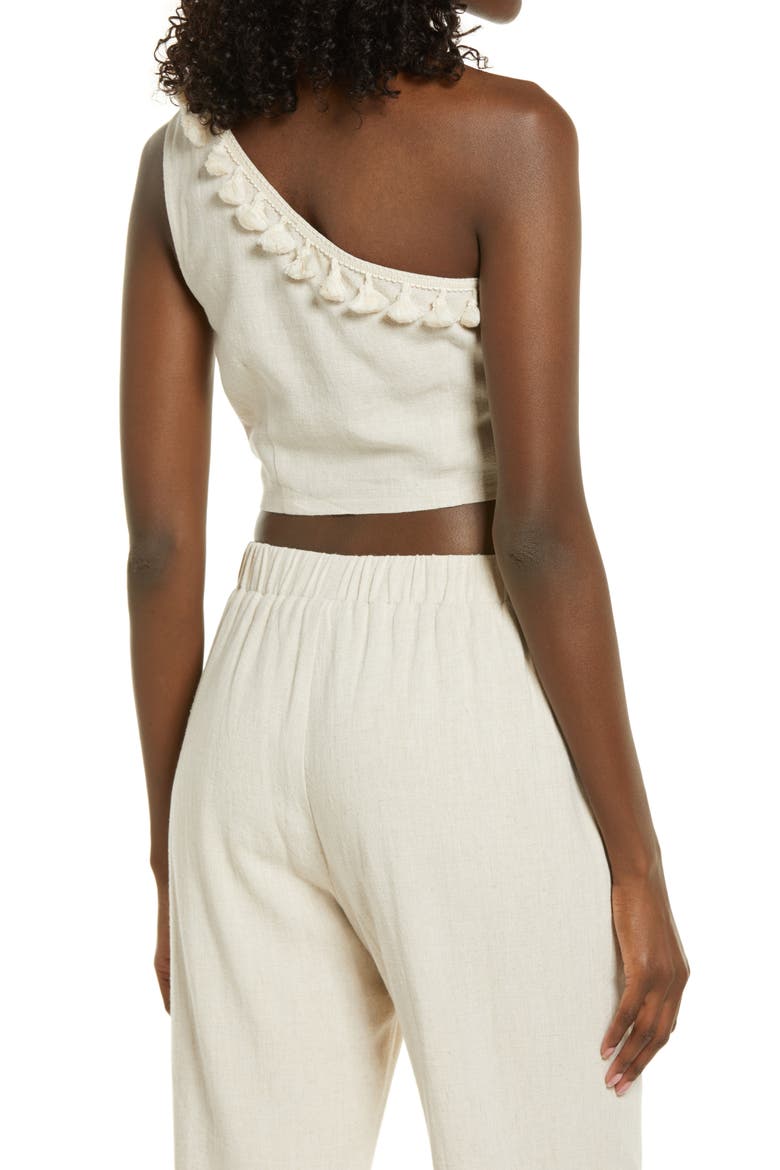 One-Shoulder Crop Top, Alternate, color, BEIGE