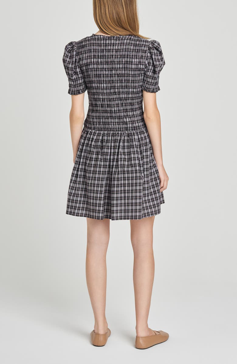 WAYF Eloise Smocked Dress, Alternate, color, Black Plaid