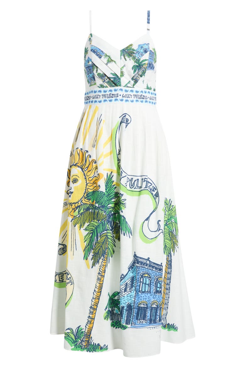 Wendley Floral Print Sundress, Main, color, COCONUT