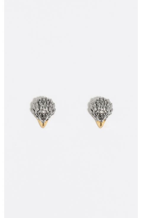 Two-tone eagle earrings
