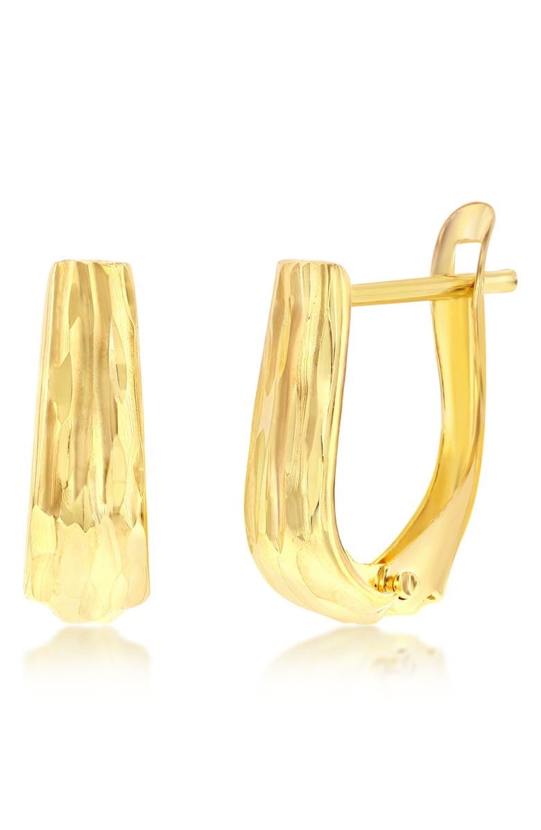 SIMONA 14K Yellow Gold Textured Huggie Hoop Earrings, Main, color, 